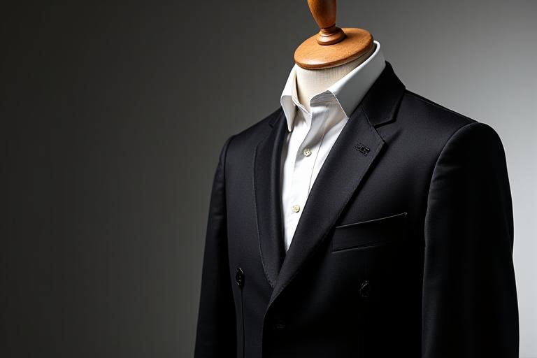 Men's ready to wear suits, dark suit with crisp white shirt